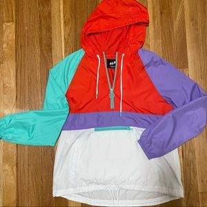 Hooded color block top